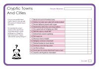 Cryptic Towns And Cities