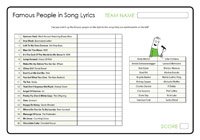 Famous People in Song Lyrics