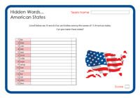 Hidden Words - American States