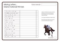 Missing Letters - Grand National Winners