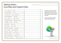 Missing Letters - Countries and Capitals