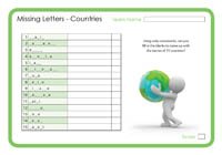 Missing Letters - Countries