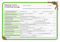 Missing Lyrics - Christmas Songs