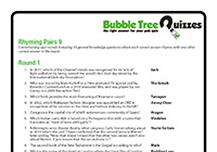 Rhyming Pairs 9 Rhyming Pairs 9