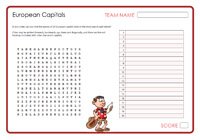 Word Search - European Capitals