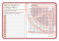 Word Search - Disney Films