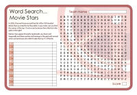 Word Search - Movie Stars